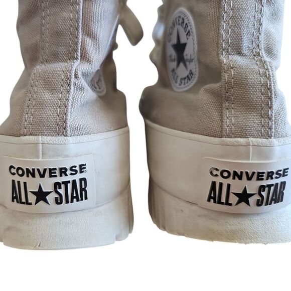 Converse Chuck Taylor AllStar Lugged High-Top Chunky Greige Sneaker Shoes Sz 9.5 - Picture 10 of 12